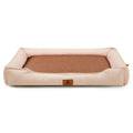 Pink Rectangular Pet Bed with Removable Cooling Mat – Durable 600D Oxford Fabric Dog & Cat Bed, High-Rebound PP Cotton Filling, Non-Slip Base, for Medium to Large Breeds, Includes Free Cooling Pad(Size:S)