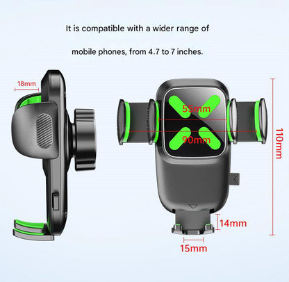 2-Pack Grey Universal Car Sun Visor Phone Mount with 360° Rotation, Adjustable Clamp for 4.7-7 Inch Phones, Hands-Free Navigation & Charging Support for Safe Driving