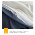 Hazy Blue Washed Cotton Bedding Set - Solid Color Fitted Sheet Style, 4-Piece Set for 1.8m Bed, Includes 10 Random Color Quilt Fasteners