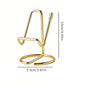 2-Pack Gold Universal Aluminum Phone Stand - Minimalist One-Piece Metal Tablet Holder - Durable Integrated Fixed Angle Desktop Bracket, Sleek Industrial Design for Home Office and Bedroom