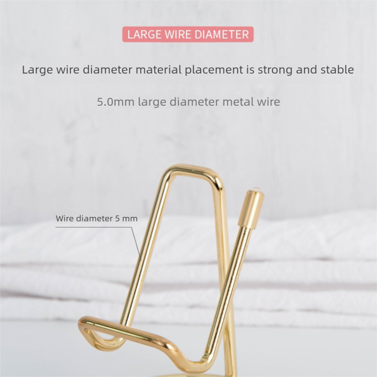 2-Pack Gold Universal Aluminum Phone Stand - Minimalist One-Piece Metal Tablet Holder - Durable Integrated Fixed Angle Desktop Bracket, Sleek Industrial Design for Home Office and Bedroom