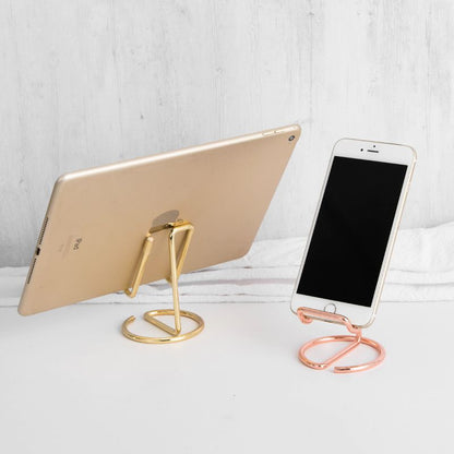 2-Pack Colorful Universal Aluminum Phone Stand - Minimalist One-Piece Metal Tablet Holder - Durable Integrated Fixed Angle Desktop Bracket, Sleek Industrial Design for Home Office and Bedroom