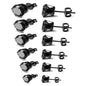 6-Pair Black Stainless Steel Stud Earring Set - Classic 6-Prong Crown Setting with Sparkling Round Cubic Zirconia in Multiple Sizes - Durable Skin-Friendly Jewelry for Daily Wear and Stacking