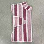 Red Stripes Super Absorbent Pet Bathrobe with Waist Belt & Neck Snap - Full Coverage Quick-Drying Towel for Dogs & Cats (XL Size)