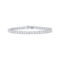 Silver 4.0mm Iced-Out Zirconia Tennis Bracelet with Secure Clasp - Classic Luxury Rhinestone Tennis Chain for Men & Women (8 Inches)