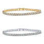 2-Pack 4.0mm Iced-Out Zirconia Tennis Bracelet with Secure Clasp (Silver and Gold) - Classic Luxury Rhinestone Tennis Chain for Men & Women (7 Inches)