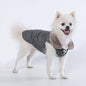 M Size Grey Winter Padded Cotton Dog Thermal Plaid Vest with Faux Fur Collar - Thick Fleece-Lined Warm Pet Jacket