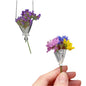 Floral Artistry Jewelry Set for Women - Handcrafted Floating Flower Vase Necklace & 2-Pack Wearable Mini Vase Bouquet Brooch (Flower Not Included)