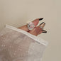 Vintage Camellia Handmade Enamel Wide Metal Ring C with Zirconia Accents - French Style Stackable Floral Band for Women