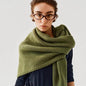 Green Retro Wool Blend 190x70cm Knitted Triangle Scarf - Multifunction Warm Shawl Wrap with Elegant Minimalist Design for Fall Winter Versatile Styling