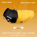 Yellow  M  Size  Dog Clothing — Warm, Thickened Cotton Jacket for Autumn & Winter; Waterproof Pet Vest — Reflective Safety Design, Leash-Compatible