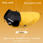 Yellow  L  Size  Dog Clothing — Warm, Thickened Cotton Jacket for Autumn & Winter; Waterproof Pet Vest — Reflective Safety Design, Leash-Compatible