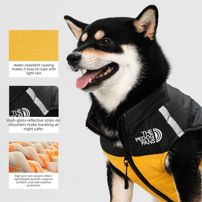Pnik  L  Size  Dog Clothing — Warm, Thickened Cotton Jacket for Autumn & Winter; Waterproof Pet Vest — Reflective Safety Design, Leash-Compatible