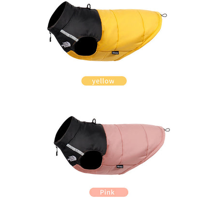 2-Pack (Pink + Yellow) —M Size  — Warm, Thickened Winter Dog Coat / Pet Clothing — Waterproof Winter Dog Vest — Reflective Safety Design (Leash Compatible)