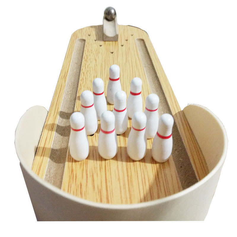 Mini Tabletop Bowling Game Set - Desktop Interactive Parent-Child Toy with Metal Ball, Hand-Eye Coordination Training, 3-6 Years Educational Gift, Home Office Stress Relief Decor
