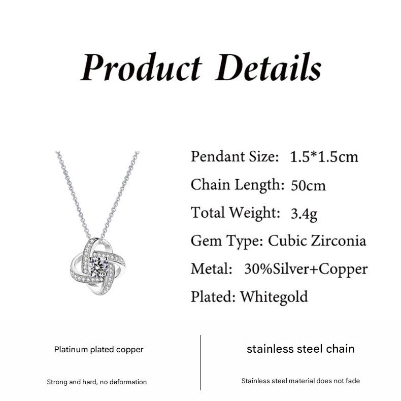 Gold-colored Necklace Gift Box Set Eternal Star Three-Leaf Clover Necklace - Mother's Day Gift, Comes with Free Gift Box - Mother's Day Jewelry Gift