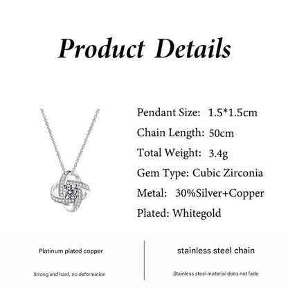 Gold-colored  Necklace  Rose Box Set Eternal Star Three-Leaf Clover Necklace - Mother's Day Gift, Comes with Free Gift Box - Mother's Day Jewelry Gift