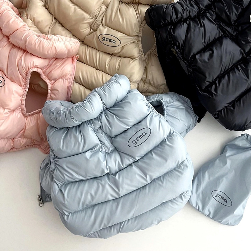 Blue L size Dog Winter Coat Quilted Puffer Jacket - Warm Cotton Padded Vest for Small Dogs, High Collar Pet Clothes for Chihuahua Yorkie Poodle Bichon Schnauzer, Lightweight Cold Weather Dog Apparel with Elastic Cuffs