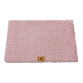 Pink S size Pet Dog Bed Mat - Plush Short Fur Cover with Wave Foam Padding - Washable Removable Cover, Non-Slip Base, Warm Winter Cushion for Dogs and Cats, Multiple Sizes