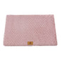 Pink M size Pet Dog Bed Mat - Plush Short Fur Cover with Wave Foam Padding - Washable Removable Cover, Non-Slip Base, Warm Winter Cushion for Dogs and Cats, Multiple Sizes