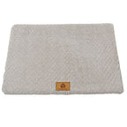 Silver-gray XL size Pet Dog Bed Mat - Plush Short Fur Cover with Wave Foam Padding - Washable Removable Cover, Non-Slip Base, Warm Winter Cushion for Dogs and Cats, Multiple Sizes