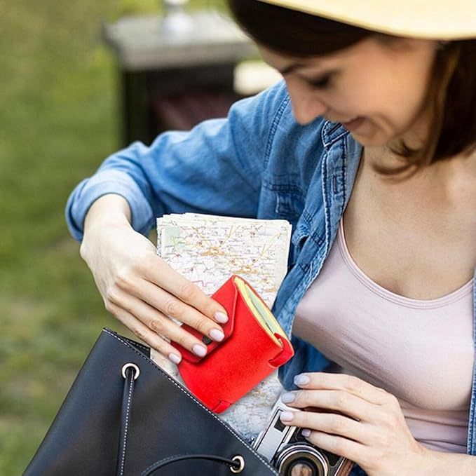 Purple Cash Wrap Wallet - Compact Snap Closure Card and Bill Holder, Slim Design for Quick Access, Lightweight Everyday Carry, Unisex Travel Friendly Accessory
