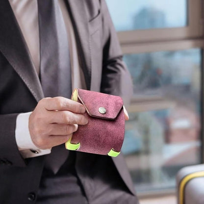 Purple Cash Wrap Wallet - Compact Snap Closure Card and Bill Holder, Slim Design for Quick Access, Lightweight Everyday Carry, Unisex Travel Friendly Accessory