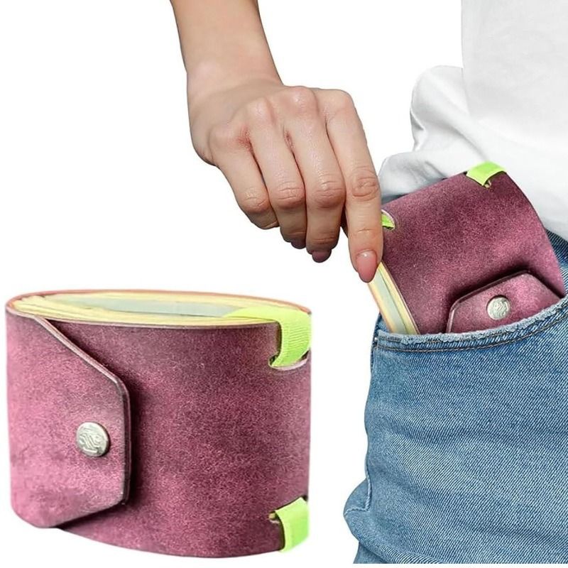 Purple Cash Wrap Wallet - Compact Snap Closure Card and Bill Holder, Slim Design for Quick Access, Lightweight Everyday Carry, Unisex Travel Friendly Accessory