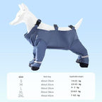 Grey XXL size Pet Waterproof Full-Body Dust-Proof Pants with Belly Coverage - Adjustable Straps, 4-Leg Protection for Small Dogs, Easy Clean Outdoor Wear