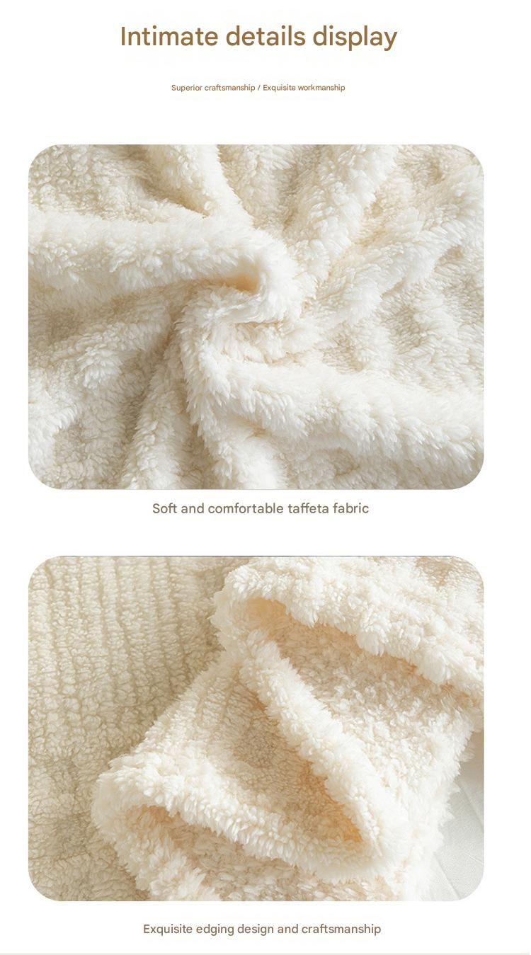 Green 100*150cm Thickened Double-Sided Plush Waffle Weave Throw Blanket - Anti-Static Taffeta Velvet & Flannel Fleece - Warm, Soft, Non-Shedding Blanket for Winter, Sofa, Bed & Office