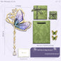 Purple Butterfly Brooch - Green Enamel Crystal Tassel Pin - Elegant Alloy Jewelry for Women, Gift for Mom, Teacher, Friend, Birthday, Valentine's Day, Mother's Day