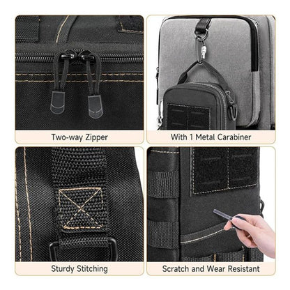 Heavy Duty Oxford Cloth Tool Bag - Portable Tactical Storage Pouch with Shoulder Strap, Multi-Function Loops, Zipper Pockets & Elastic Bands, Durable & Wear Resistant for Electricians, DIY, Camping, Auto Repair