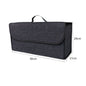 Dark gray Foldable Car Trunk Organizer - Durable Felt Storage Box with Magic Tape Closure, Portable Handle, Scratch Resistant, Space Saving Design for SUV, Sedan, Hatchback