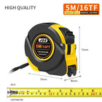 5M Heavy Duty Steel Tape Measure -  Metric & Imperial Dual Scale - High Carbon Steel Blade, Anti-Slip ABS+TPR Casing, Push-Button Lock, Wear-Resistant for Construction & DIY