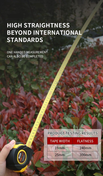 10M Heavy Duty Steel Tape Measure -  Metric & Imperial Dual Scale - High Carbon Steel Blade, Anti-Slip ABS+TPR Casing, Push-Button Lock, Wear-Resistant for Construction & DIY