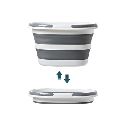 Blue Foldable Collapsible Bucket - 16L Portable Space Saving Basin for Laundry Cleaning Outdoor Use