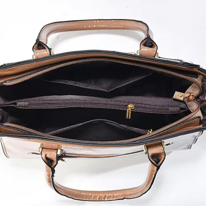 Earthy brown Women's Handbag Set - Large Capacity 2 Piece Shoulder Bag with Matching Wallet