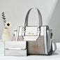 Grey Women's Handbag Set - Large Capacity 2 Piece Shoulder Bag with Matching Wallet