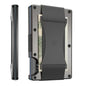 Grey Slim RFID Blocking Aluminum Card Holder - Metal Wallet with Cash Strap Minimalist Card Case