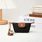 Black Mini Nylon Coin Purse with Wrist Strap - Compact Zipper Key Holder Pouch for Cards Lipstick and Earphones