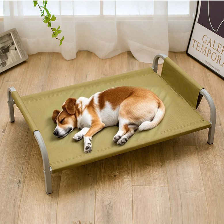 Green Raised Pet Bed for Medium Dogs Cats Elevated Breathable Dog Cot Washable Anti-Moisture Pet Cot 50x40x20cm