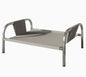 Grey Raised Pet Bed for Medium Dogs Cats Elevated Breathable Dog Cot Washable Anti-Moisture Pet Cot 50x40x20cm
