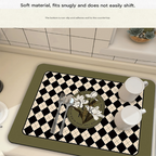 Grey Kitchen Countertop Drainage Mat Absorbent Quick Dry Tech Velvet Dish Drying Pad 40x60cm(CD0077-1)