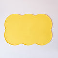 3-Piece Yellow Silicone Placemat Set Cloud Shape Non-Slip Heat Resistant Kids Dining Mat
