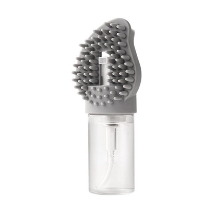 Grey Pet Shampoo Brush Silicone Foaming Massage Comb Dog Cat Bathing Grooming Tool