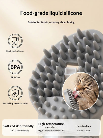 Orange Pet Shampoo Brush Silicone Foaming Massage Comb Dog Cat Bathing Grooming Tool