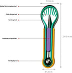 2-Piece Fruit Carving Tool Set Melon Baller Scoop Knife Stainless Steel(Yellow, blue and green)