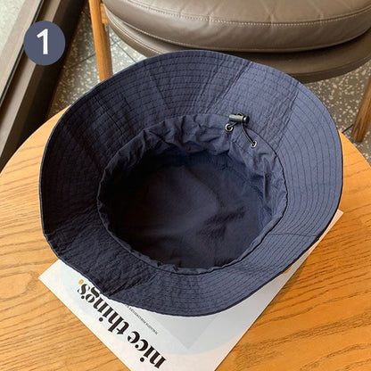 Navy blue Packable Bucket Hat Unisex Wide Brim Foldable Sun Protection Hiking Travel Cap
