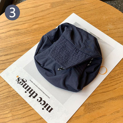 Navy blue Packable Bucket Hat Unisex Wide Brim Foldable Sun Protection Hiking Travel Cap