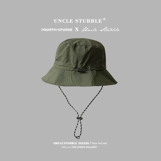 Army green Packable Bucket Hat Unisex Wide Brim Foldable Sun Protection Hiking Travel Cap